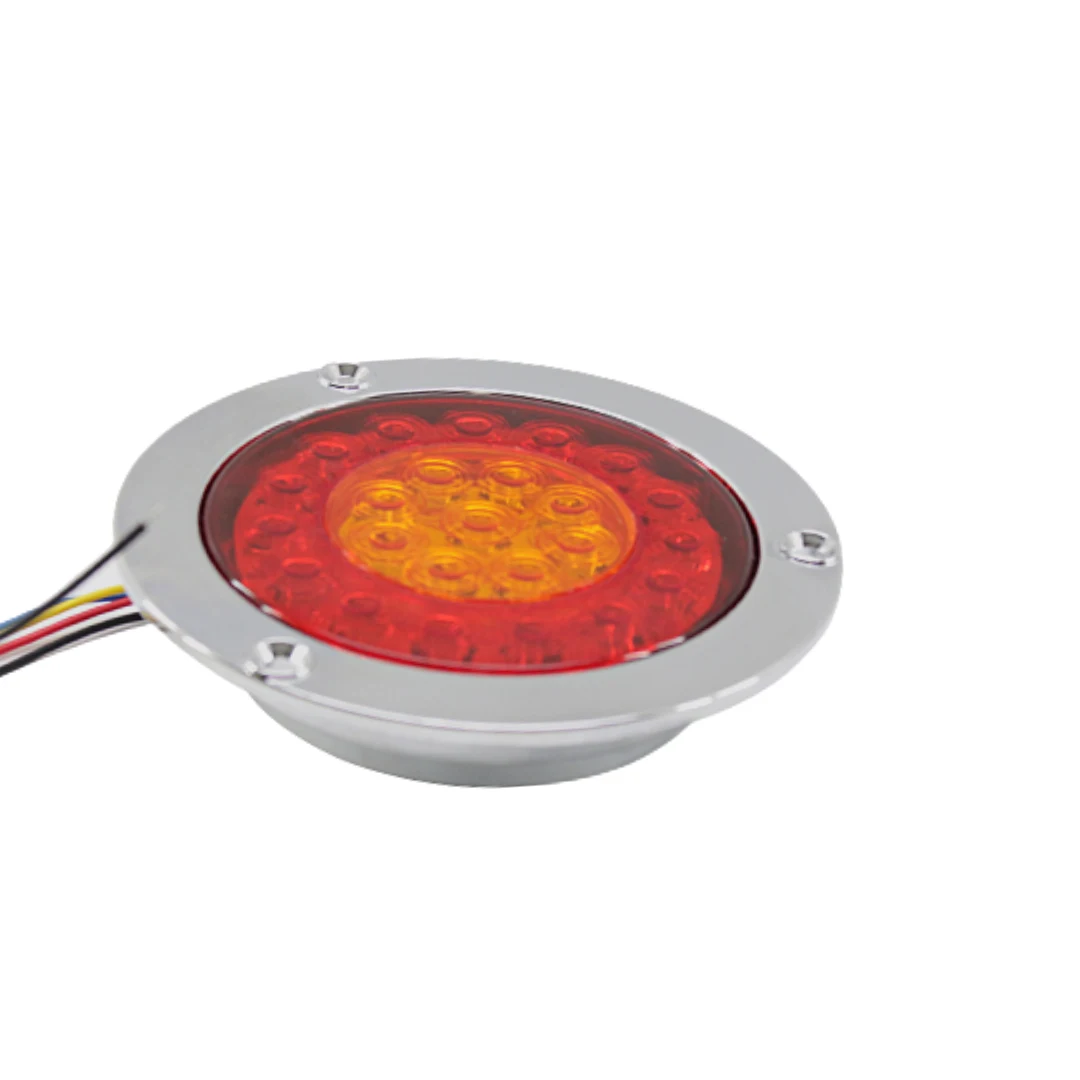 Plafón Redondo 10-30v 24leds 4.2" Luz Ambar & Rojo