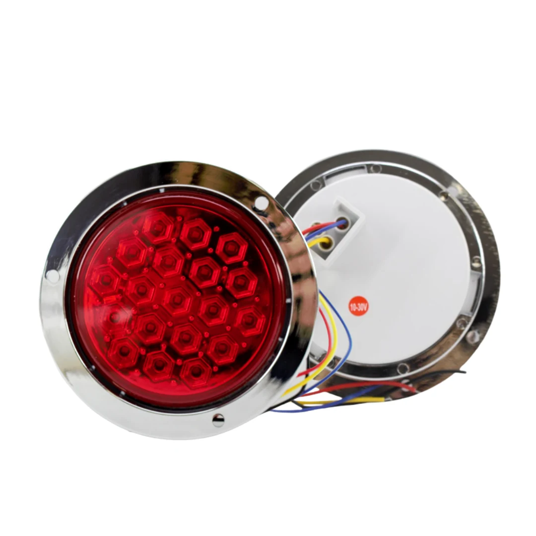 Plafón Redondo 19leds 4.2" Luz Rojo Alta/baja/strob