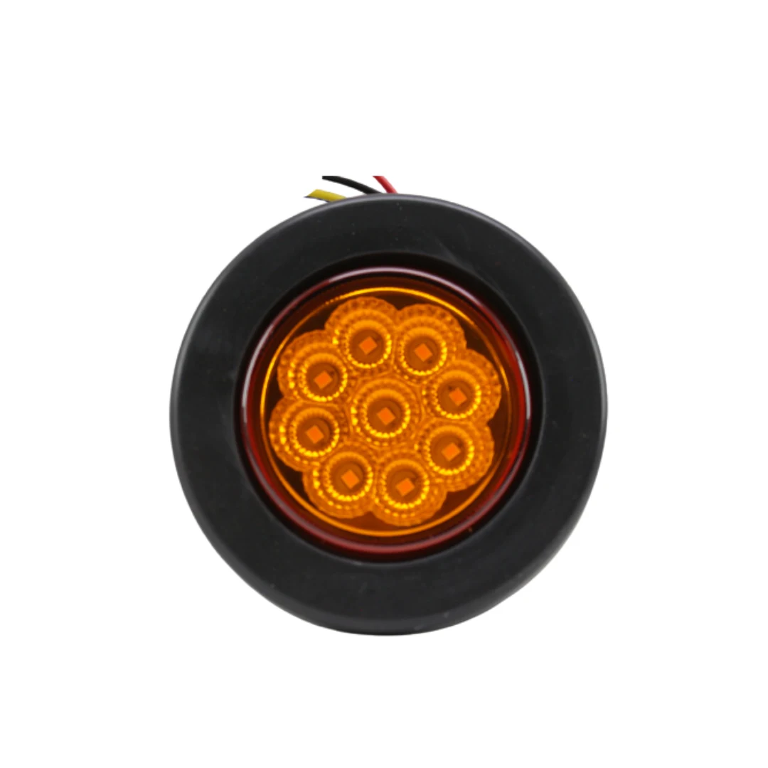 Plafón Redondo 9leds 2.3" Luz Ambar 3 Cables