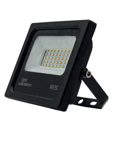 Reflector LED Luz Cálida 20 W IP65 Negro — imagen 1