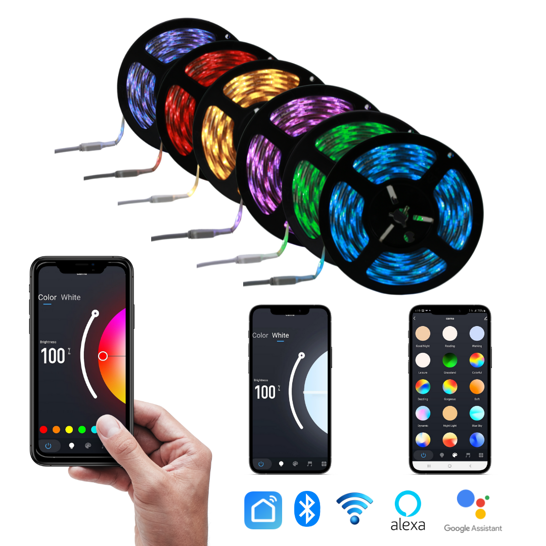 Tira LED Smart RGBCW Colores Y Blancos Dinamicos BT WIFI  C/DRIVER — imagen 1