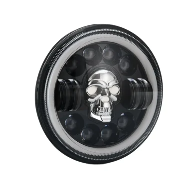 Unidad LED Delantera Redonda para Moto Craneo