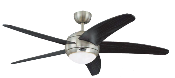 Ventilador de Techo con Luz LED para Interiores – Estilo Negro Cromado-S00828 — imagen 1