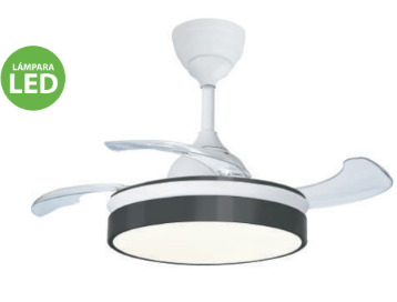Ventilador con Iluminación LED mod. ORQUIDIA SF-4202/B — imagen 1